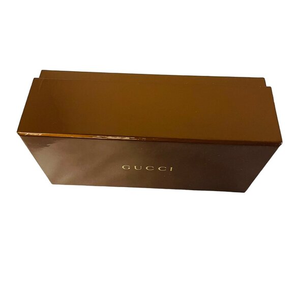 Gucci Empty Brown Rectangular Sunglasses Case 7" x‎ 2 1/2" - Picture 2 of 2